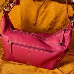 Tignanello Purple Leather Shoulder Bag